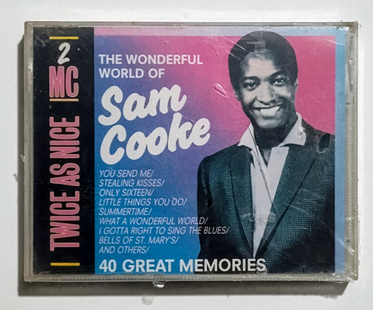 Sam Cooke - "The Wonderful World Of Sam Cooke" - CASSETTE TAPE (2x) NM/M (Sealed; small tears in cellophane)