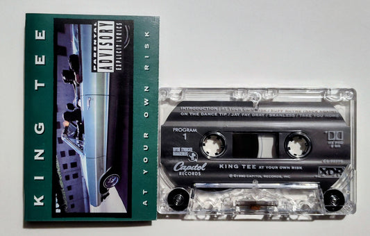 King Tee - "At Your Own Risk" - CASSETTE TAPE (DOLBY HX PRO B NR) VG+/VG+