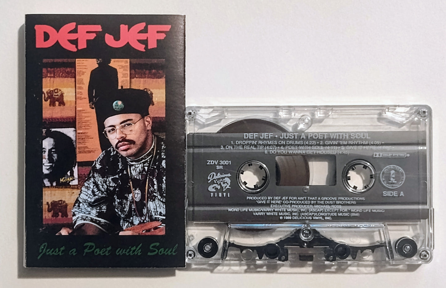 Def Jef - "Just A Poet With Soul" - CASSETTE TAPE (DOLBY) VG+/VG+
