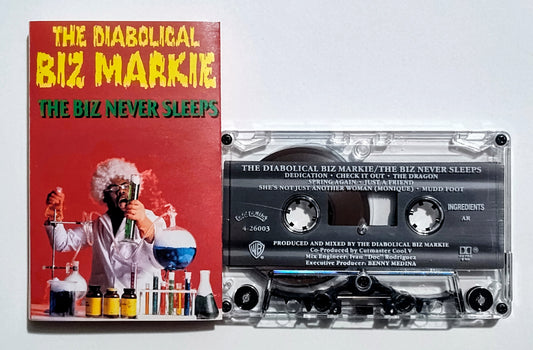 Biz Markie - "The Biz Never Sleeps" - CASSETTE TAPE VG+/VG+