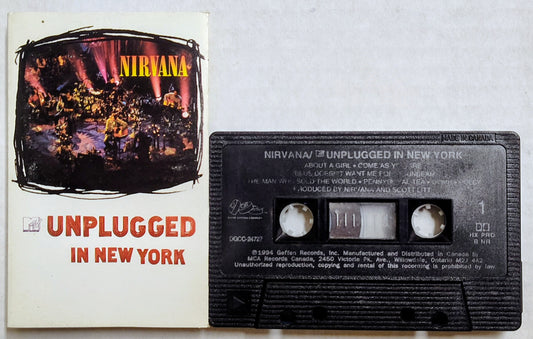 Nirvana - “MTV Unplugged In New York” - CASSETTE TAPE (Canada; Back Shell) VG+/VG