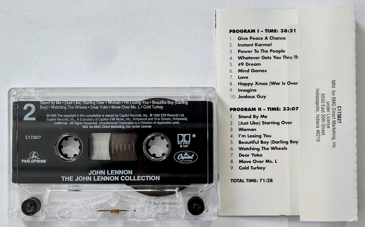 John Lennon - “The John Lennon Collection” - CASSETTE TAPE (BMG) VG/VG