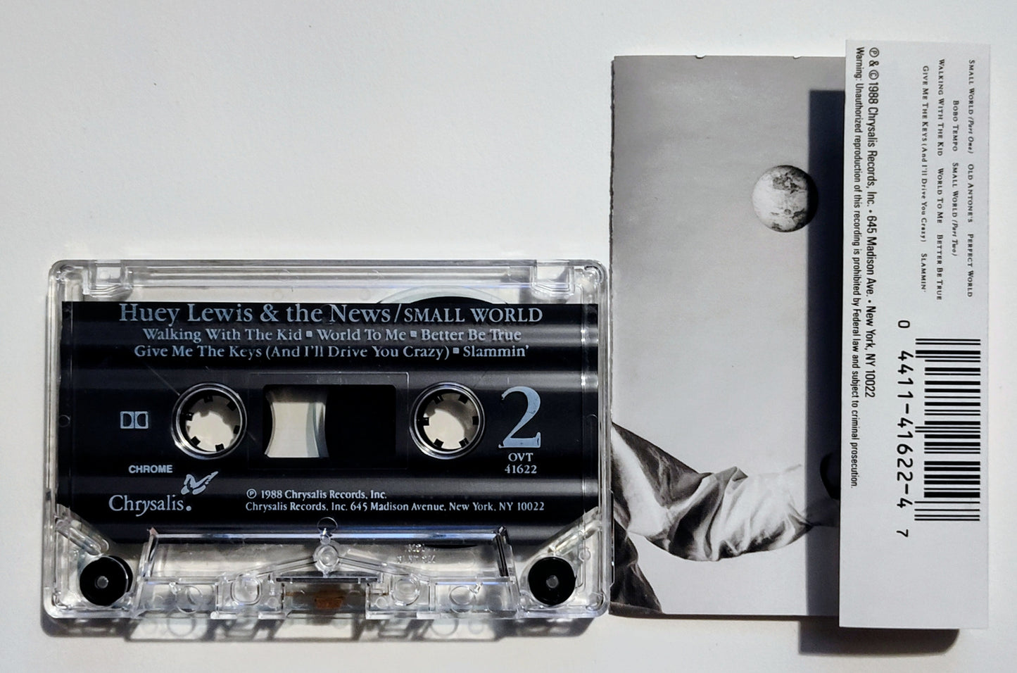 Huey Lewis And The News - "Small World" - CASSETTE TAPE (DOLBY) VG+/VG+