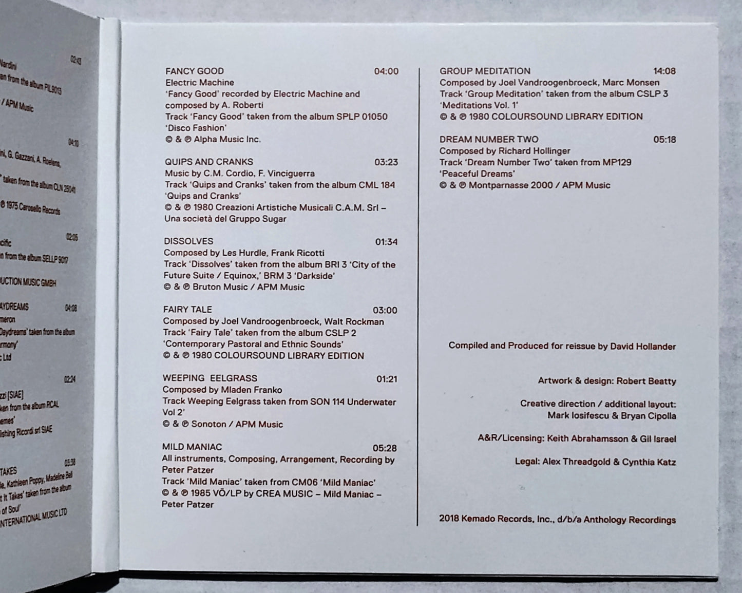 Various Artists - "Unusual Sounds (Library Music Compilation) - INDIE COMPACT DISC NM/NM