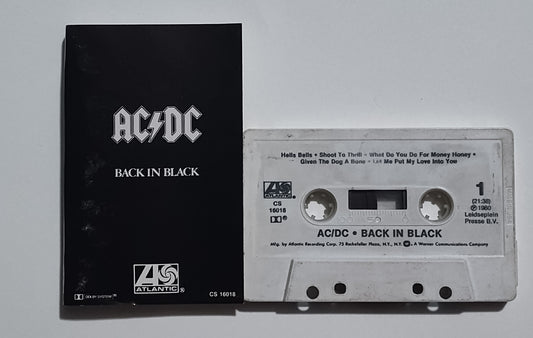 AC/DC - "Back In Black" - CASSETTE TAPE (DOLBY Stereo) G+/G+ (Cosmetic Downgrades Only- Plays perfect)