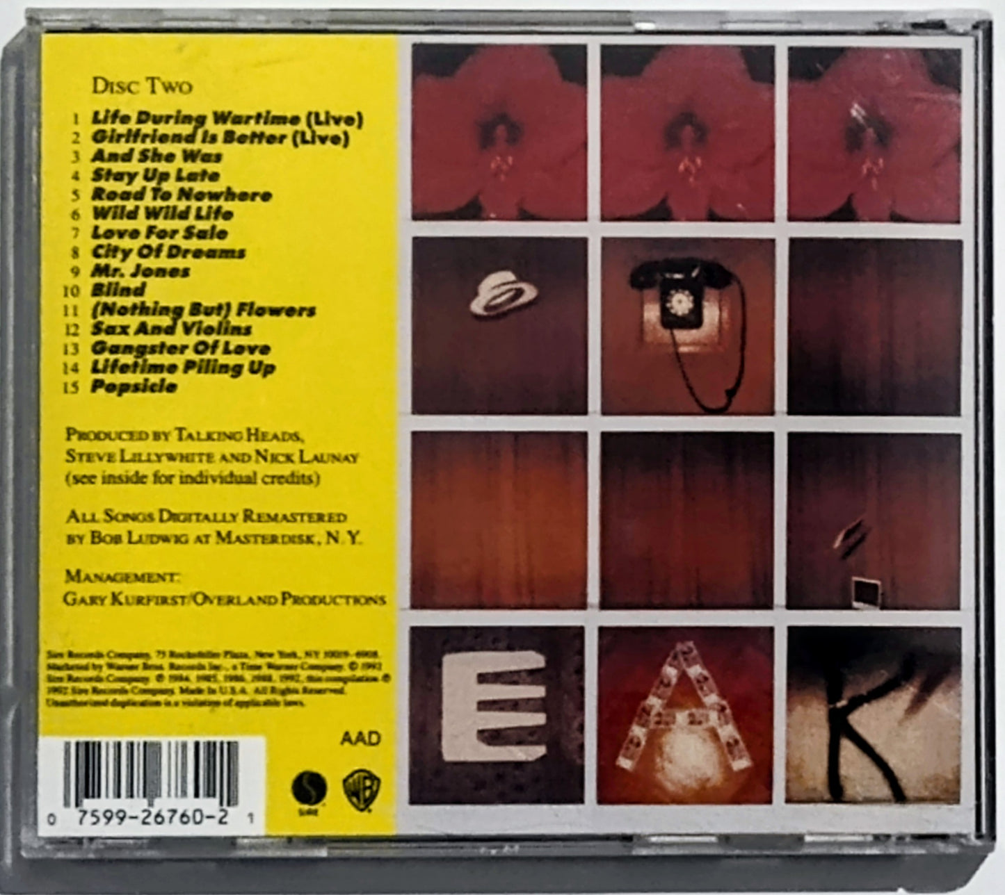 Talking Heads - “Sand In The Vaseline: Popular Favorites 1984-1992” - COMPACT DISC (Disc 2 Only) VG/VG *🚨*