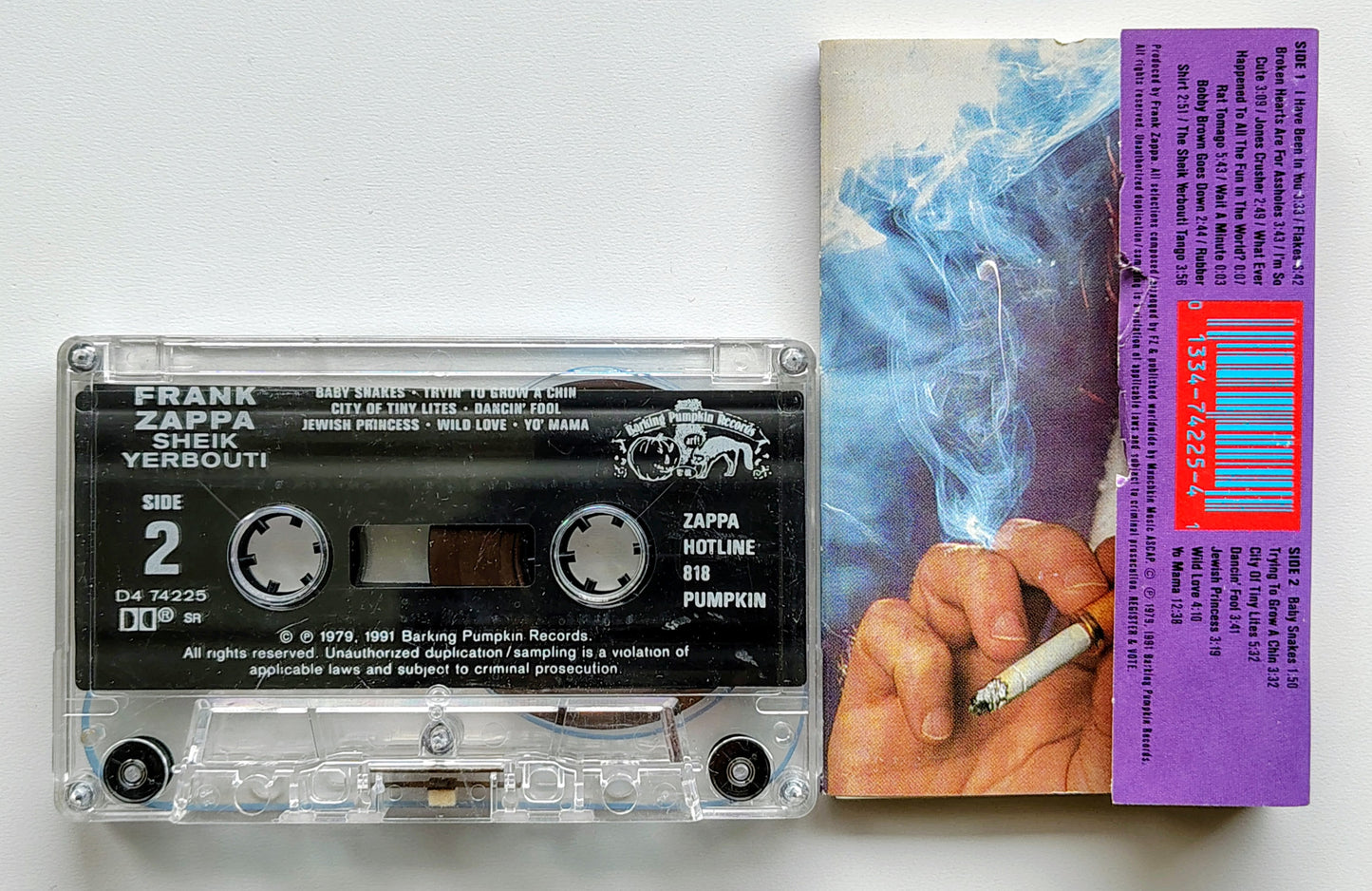 Frank Zappa - "Sheik Yerbouti" - CASSETTE TAPE VG/VG (Torn inner j-card)