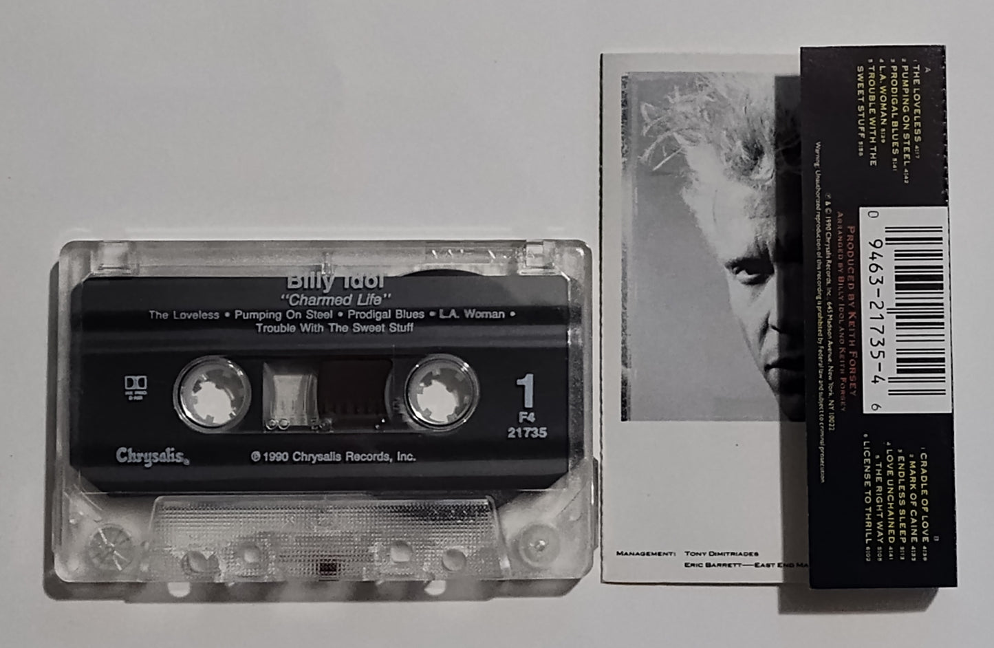 Billy Idol - "Charmed Life" - CASSETTE TAPE (DOLBY HX PRO) VG+/VG+