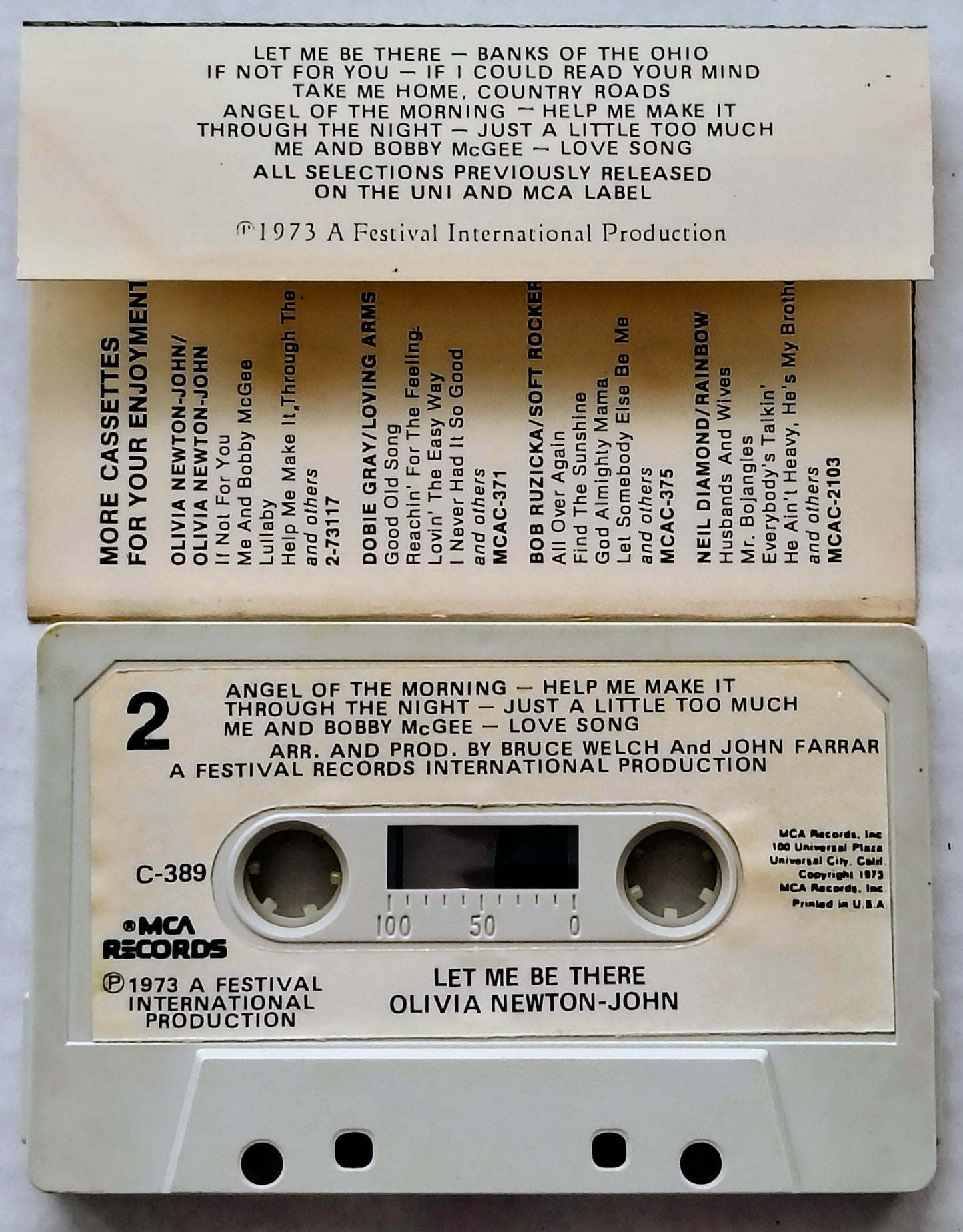Olivia Newton-John - "Let Me Be There" - CASSETTE TAPE VG/VG