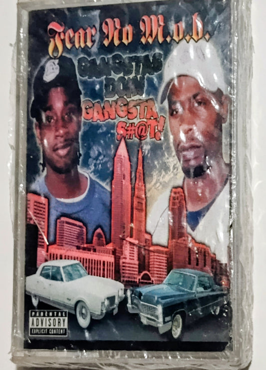 Fear No M.O.B. - "Gangstas Doin' Gangsta S#@t!" - CASSETTE TAPE VG/M (Sealed; loose/wavy cellophane; cracked back of case)