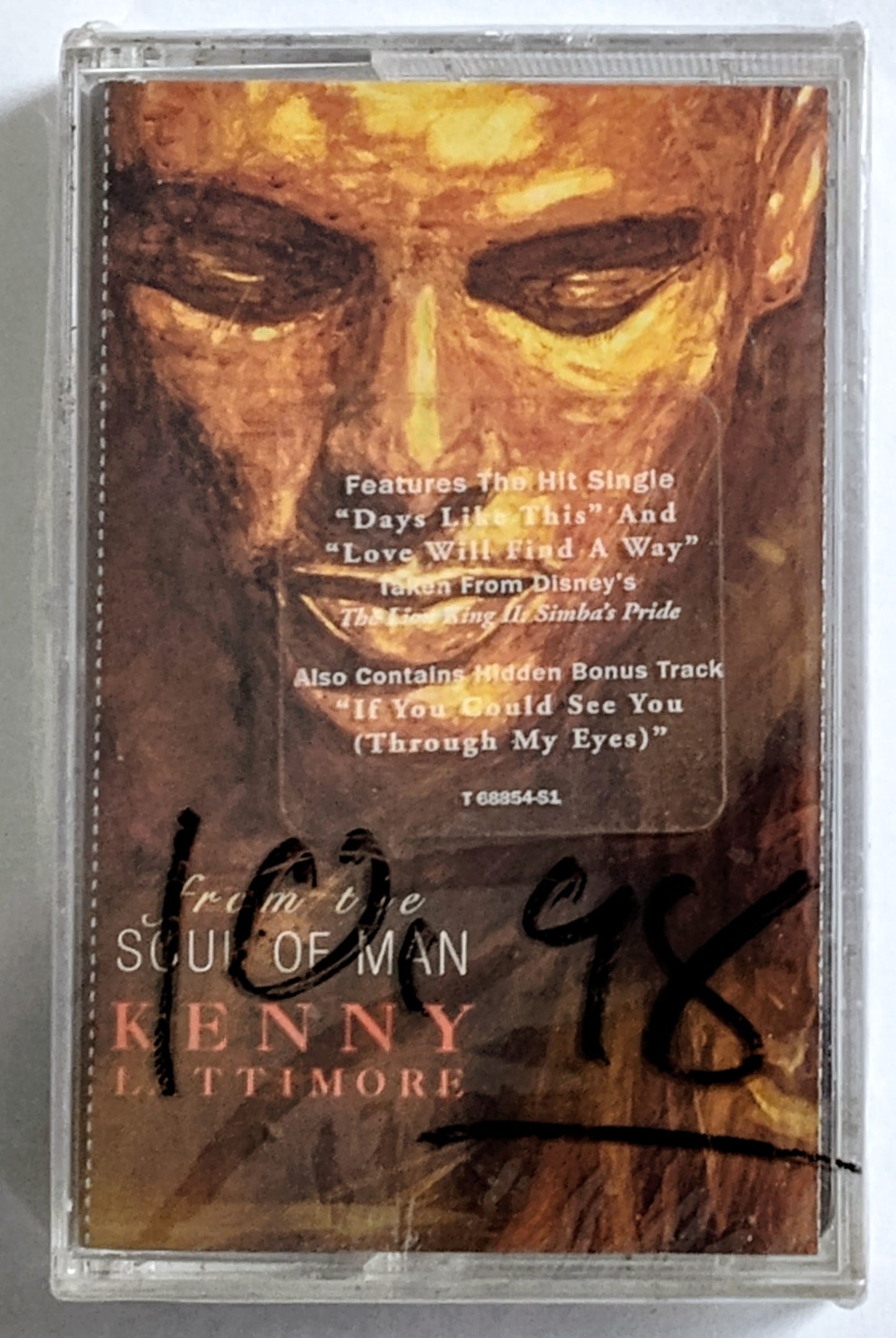 Kenny Latimore - “From The Soul Of Man” - CASSETTE TAPE NM/M (Sealed with hype sticker; price written on cellophane)
