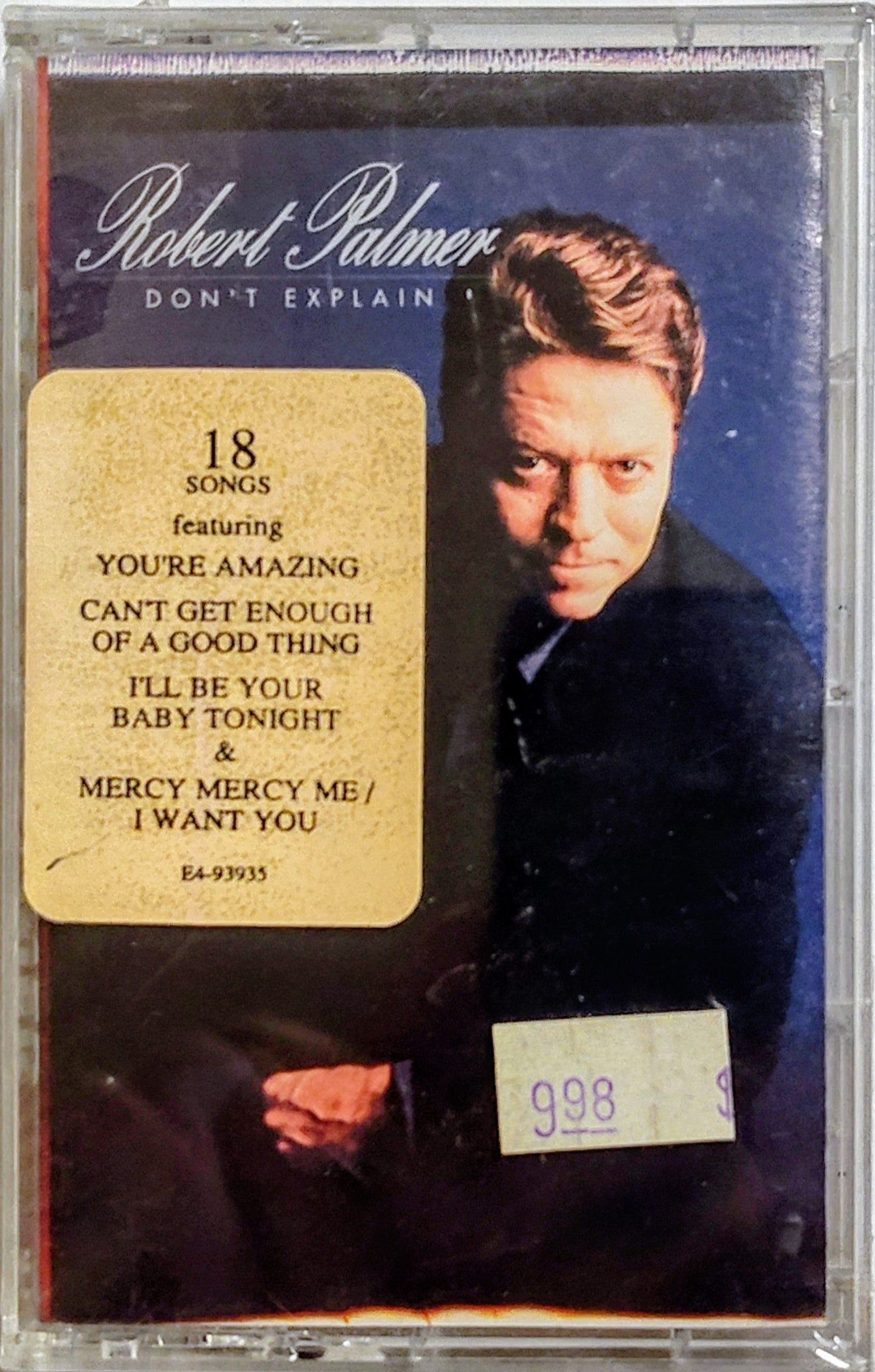 Robert Palmer - “Don’t Explain” - CASSETTE TAPE M/M (Sealed With Hype Sticker)