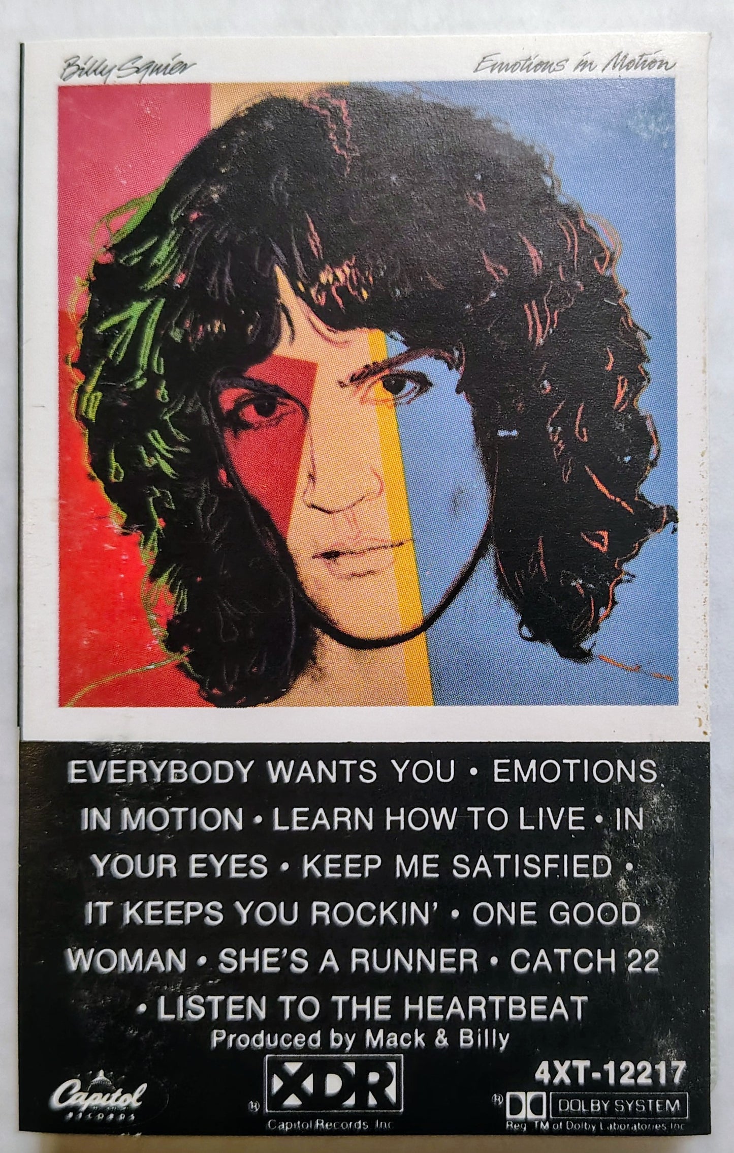Billy Squier - “Emotions In Motion” - CASSETTE TAPE G+/G+