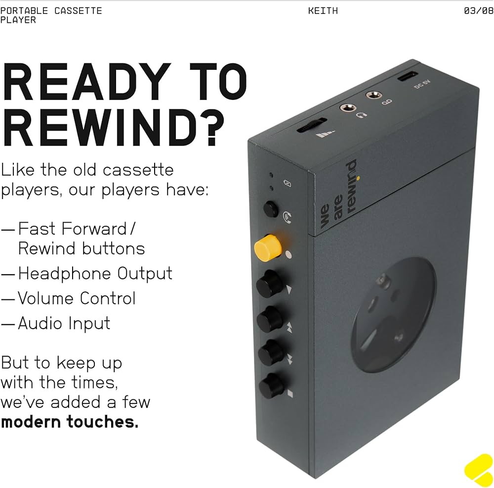 We Are Rewind Cassette Tape Player (*Includes Service Plan and Free Shipping; Please Allow Up To 2 Weeks For Shipping)