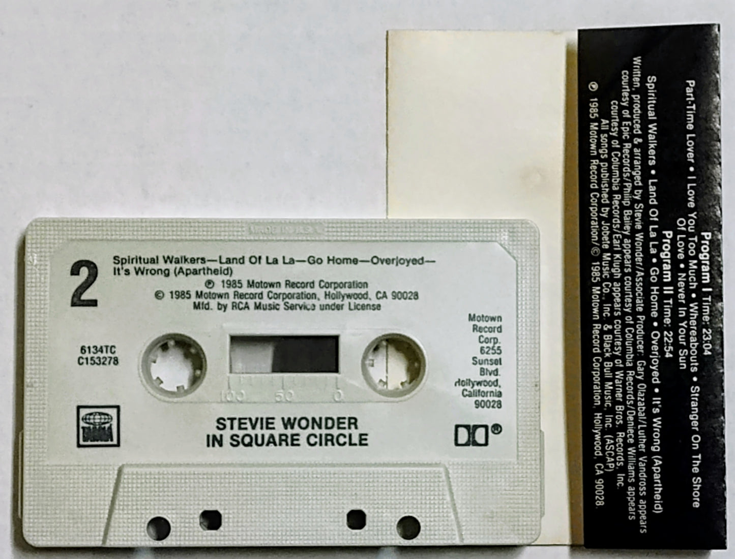 Stevie Wonder - "In Square Circle" - CASSETTE TAPE (RCA Club) VG/VG