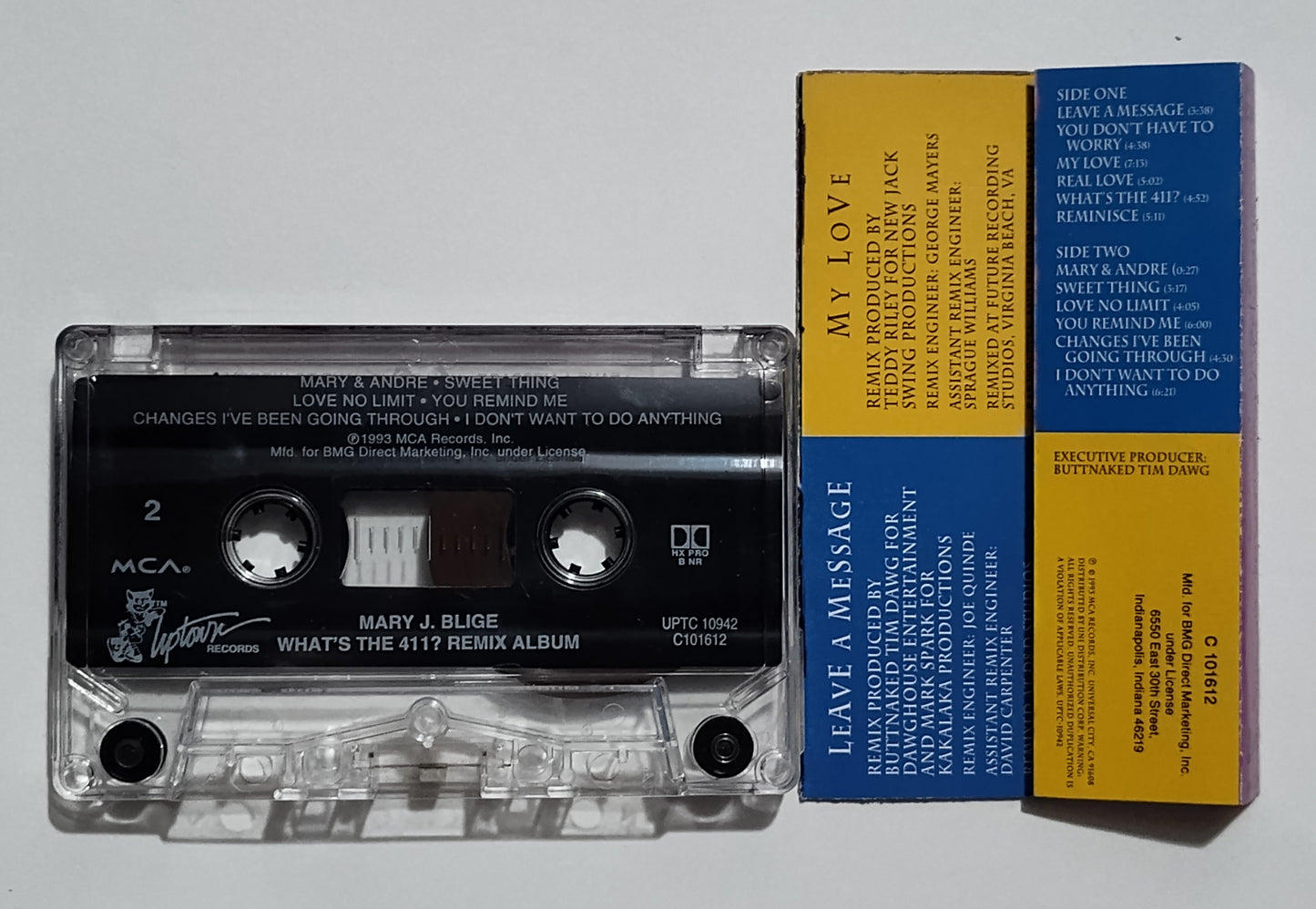 Mary J. Blige - "What's The 411? Remix" - CASSETTE TAPE (BMG; DOLBY HX PRO B NR) VG+/VG*