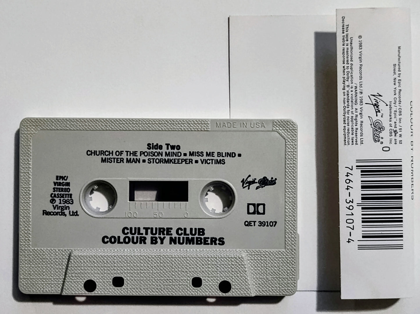 Culture Club - "Colour By Numbers" - CASSETTE TAPE VG+/VG+