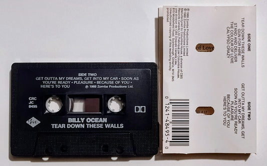Billy Ocean - "Tear Down These Walls" - CASSETTE TAPE (Canada; black shell; DOLBY) VG+/VG+