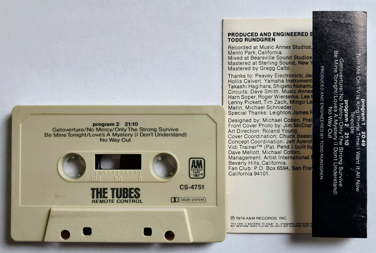 Tubes, The - “Remote Control” - CASSETTE TAPE VG/VG+