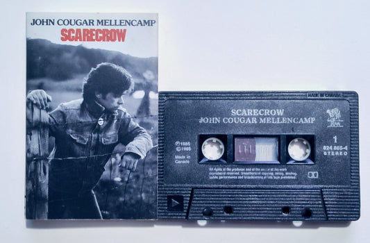 John Cougar Mellencamp - "Scarecrow" - CASSETTE TAPE (Canada; black shell; DOLBY) VG+/VG+