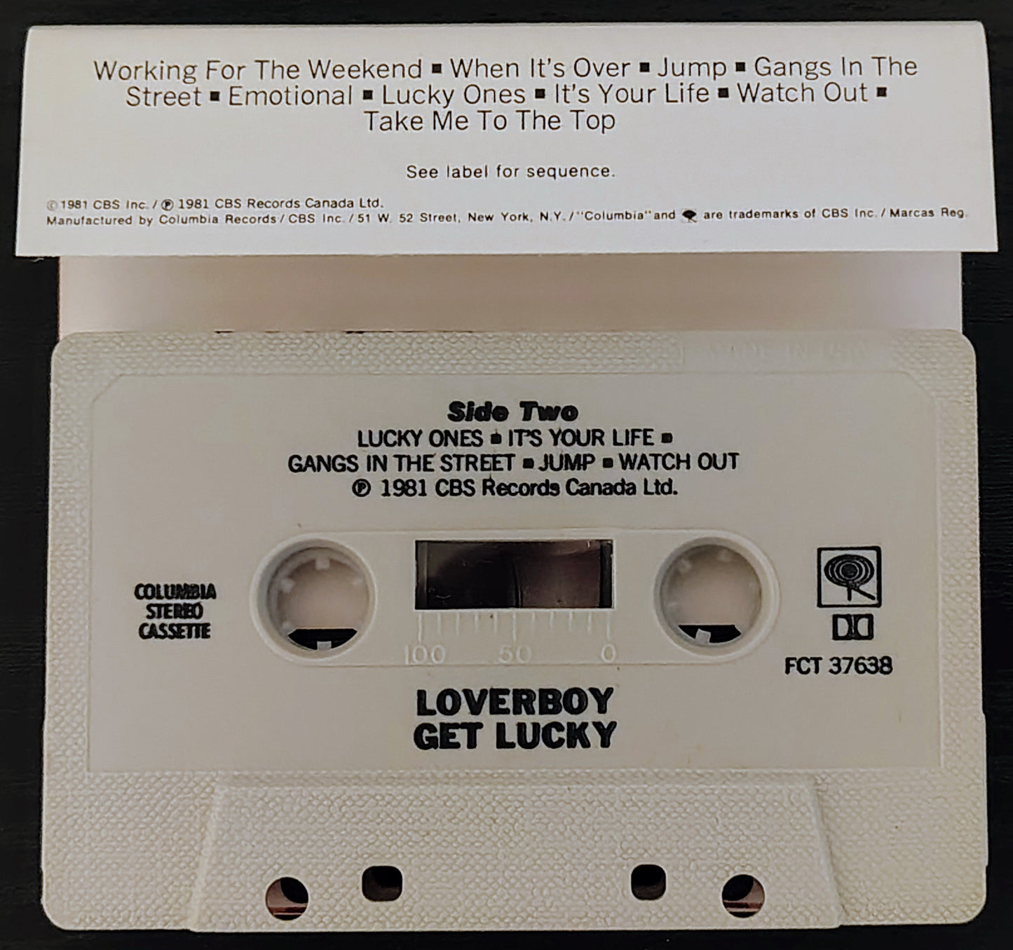 Loverboy - “Get Lucky” - CASSETTE TAPE VG+/VG