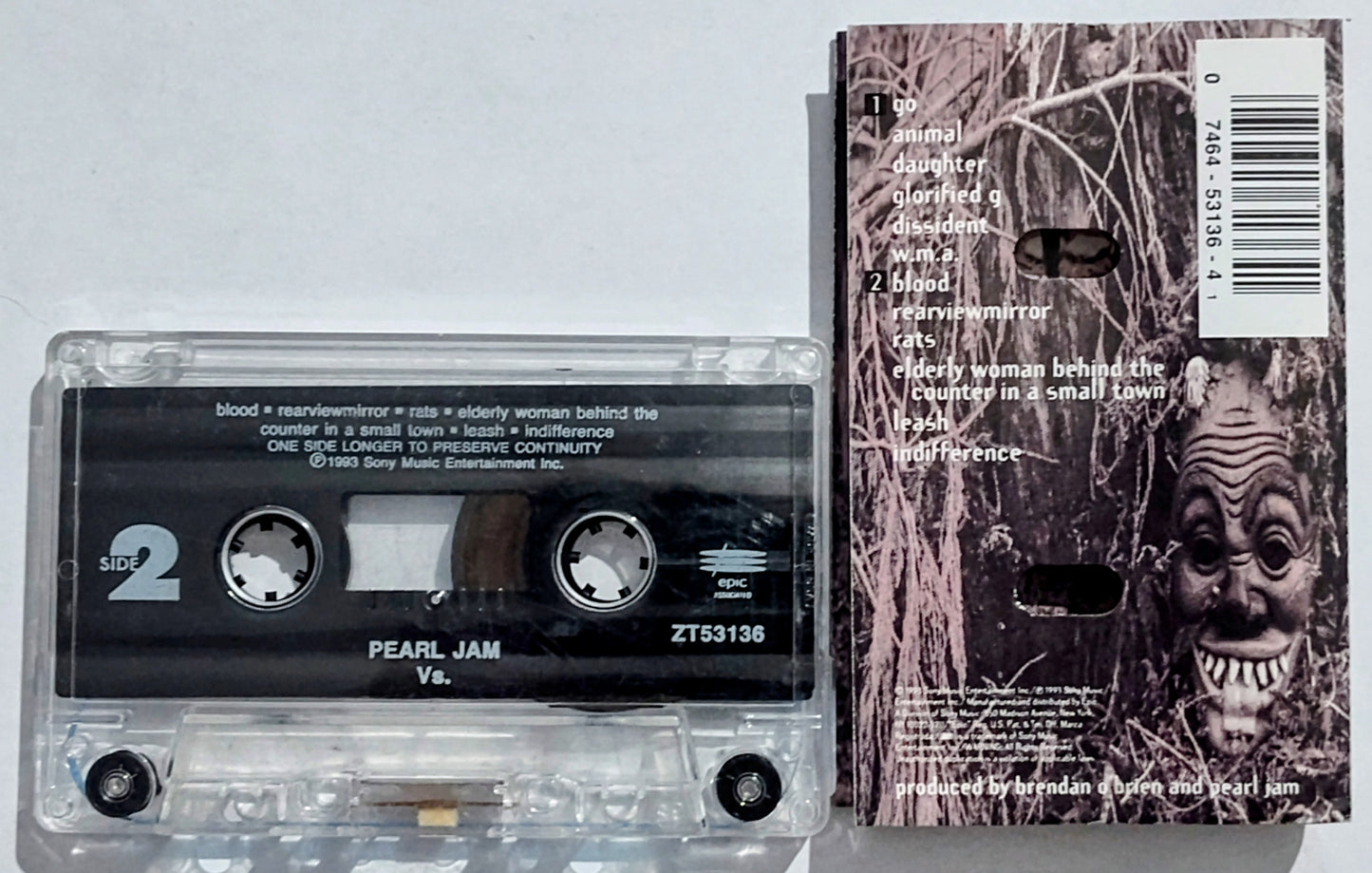 Pearl Jam - "Vs." - CASSETTE TAPE VG+/VG