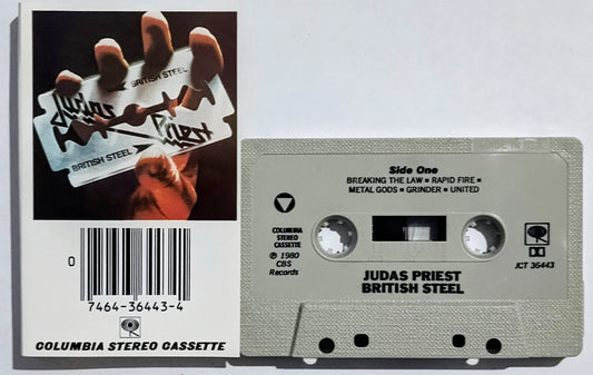Judas Priest - "British Steel" - CASSETTE TAPE (Tan/textured shell) VG+/VG+