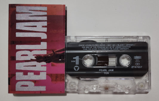 Pearl Jam - "Ten" - CASSETTE TAPE (DOLBY) VG+/VG+
