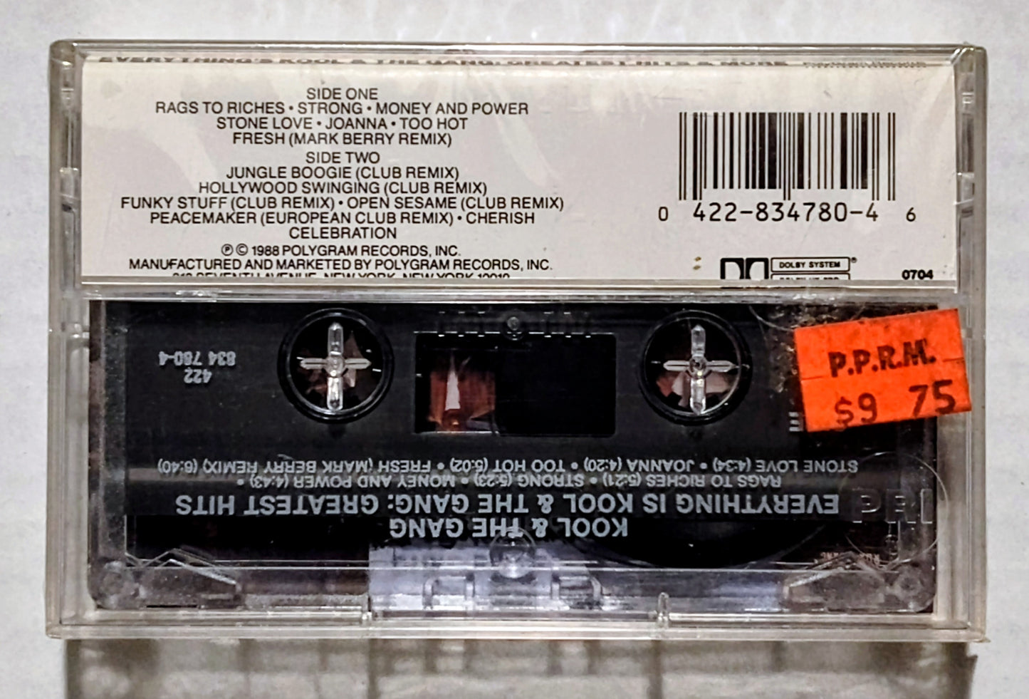 Kool & The Gang - “Everything’s Kool & The Gang: Greatest Hits & More” - CASSETTE TAPE NM/M (Sealed with hype sticker; scratchy cellophane; lightstruck spine)