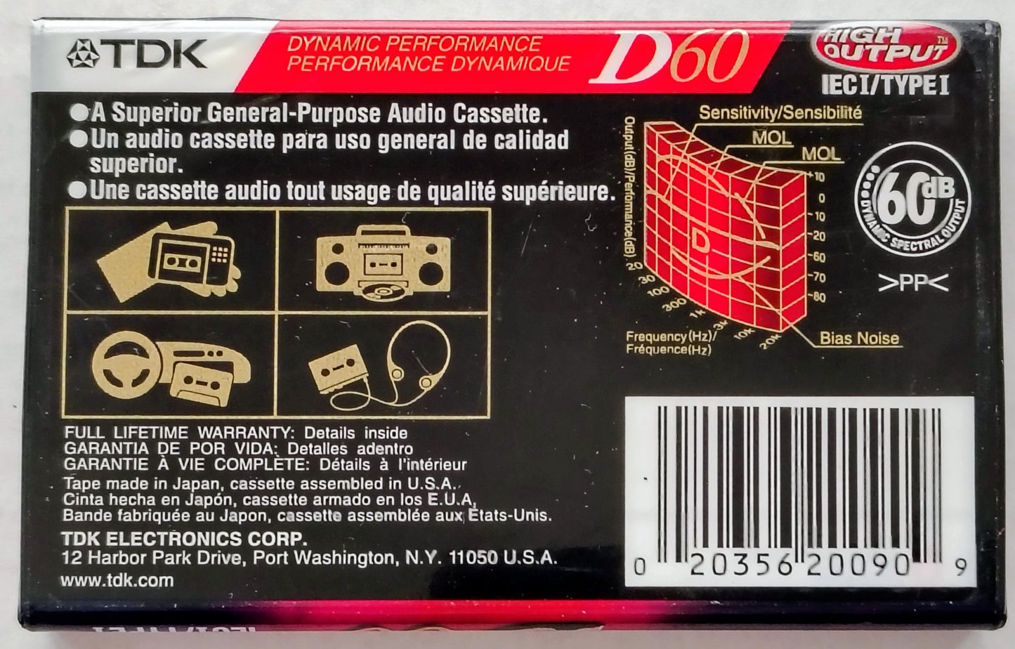 Blank - TDK D60 Normal Bias Type I (60-Minute; black label; Sealed)