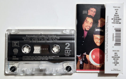 Barenaked Ladies - "Gordon" - CASSETTE TAPE (Canada; Clear Shell; Columbia House; DOLBY HX PRO B NR) VG+/VG+