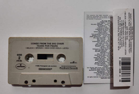 Tears For Fears - "Songs From The Big Chair" - CASSETTE TAPE (DOLBY STEREO) VG/VG