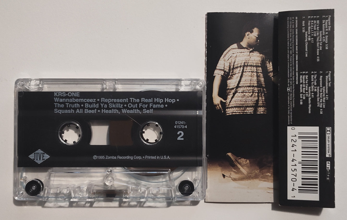 KRS ONE - "KRS ONE" - CASSETTE TAPE (DIGalog; DOLBY) NM/VG+