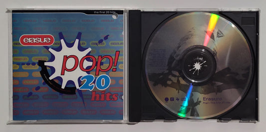 Erasure - "Pop! The First 20 Hits" - COMPACT DISC VG/VG (Hole punch in booklet and back cover)