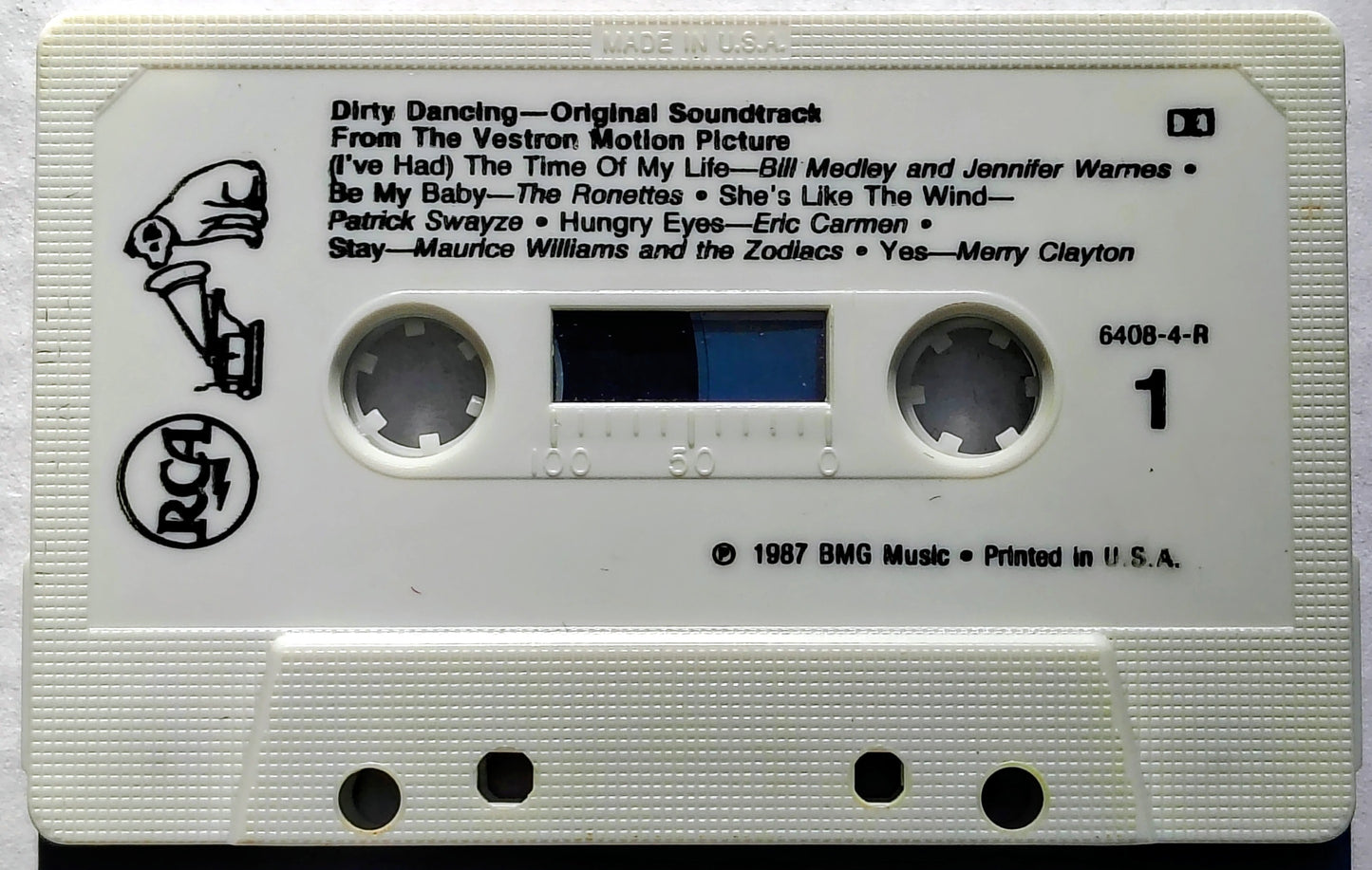 Various Artists - “Dirty Dancing Soundtrack” - CASSETTE TAPE BMG) POOR/VG+ (Damaged j-card: only includes cover section; Actual version not listed on Discogs)