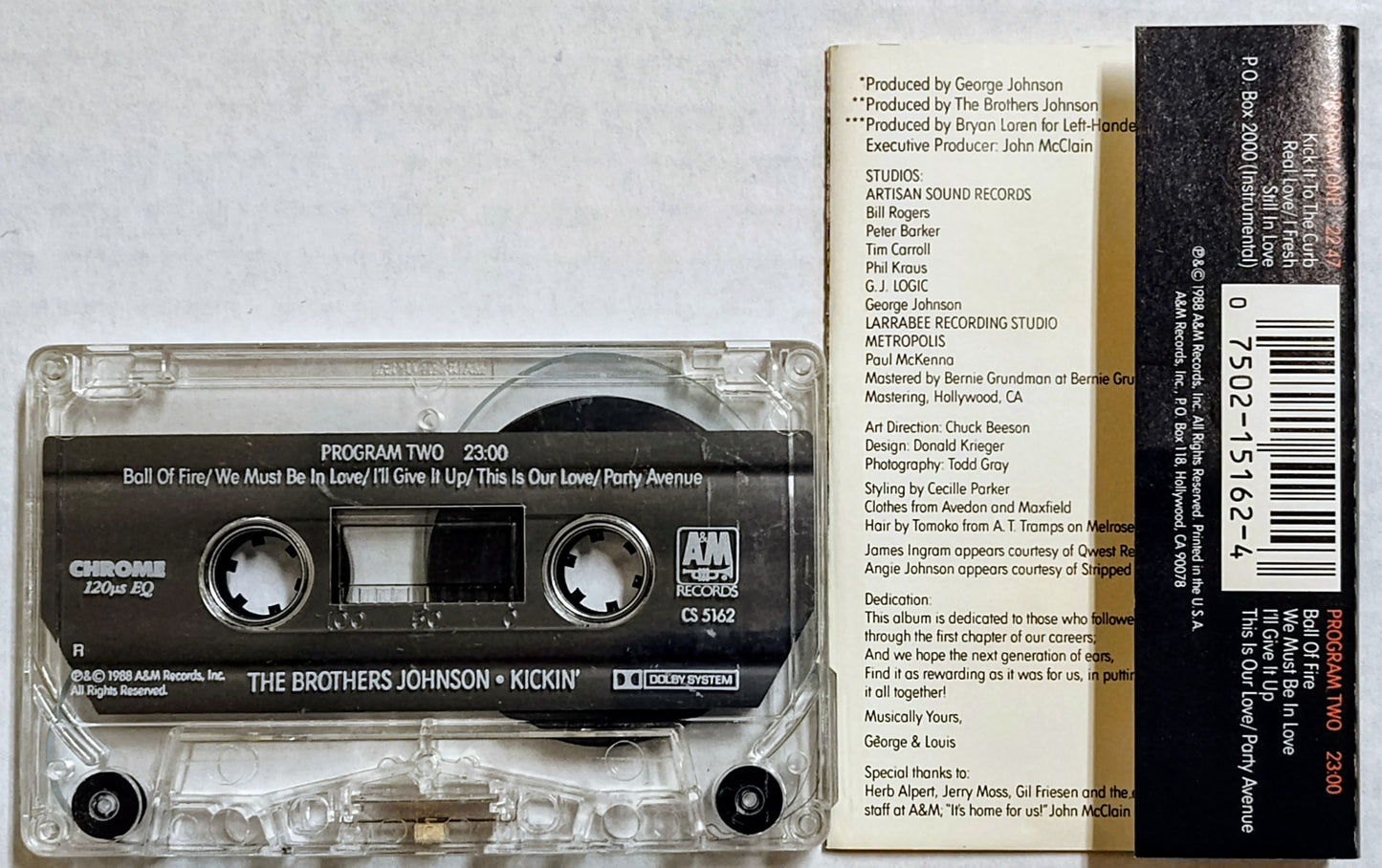 Brothers Johnson, The - “Kickin’” - CASSETTE TAPE VG+/VG+