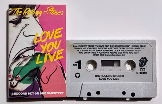 Rolling Stones - "Love You Live" - CASSETTE TAPE (DOLBY) VG+/VG