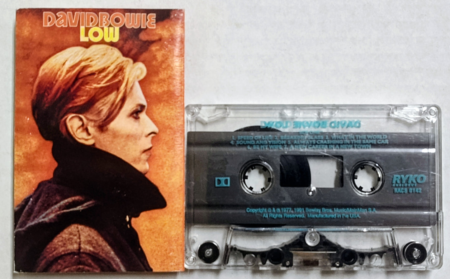 David Bowie - “Low” - CASSETTE TAPE G+/VG (Light water damage to j card/cover; plays perfect!)
