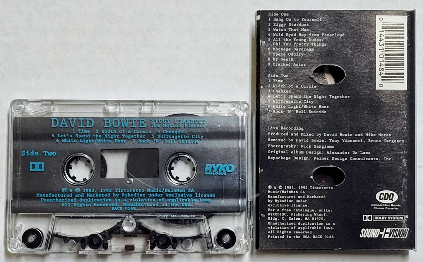 David Bowie - “Ziggy Stardust The Motion Picture” - CASSETTE TAPE VG/VG