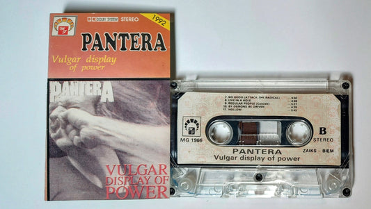 Pantera - "Vulgar Display Of Power" - CASSETTE TAPE (Poland; Unofficial; Stereo) NM/NM (Sounds Killer!)