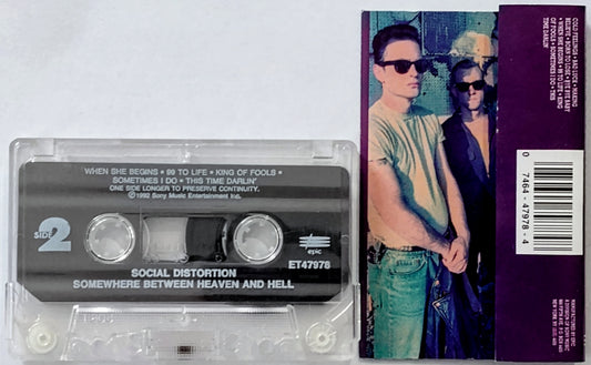 Social Distortion - “Somewhere Between Heaven And Hell” - CASSETTE TAPE VG+/VG+