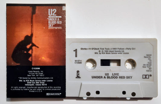 U2 - "Under A Blood Red Sky" - CASSETTE TAPE (RCA Club) VG+/VG+