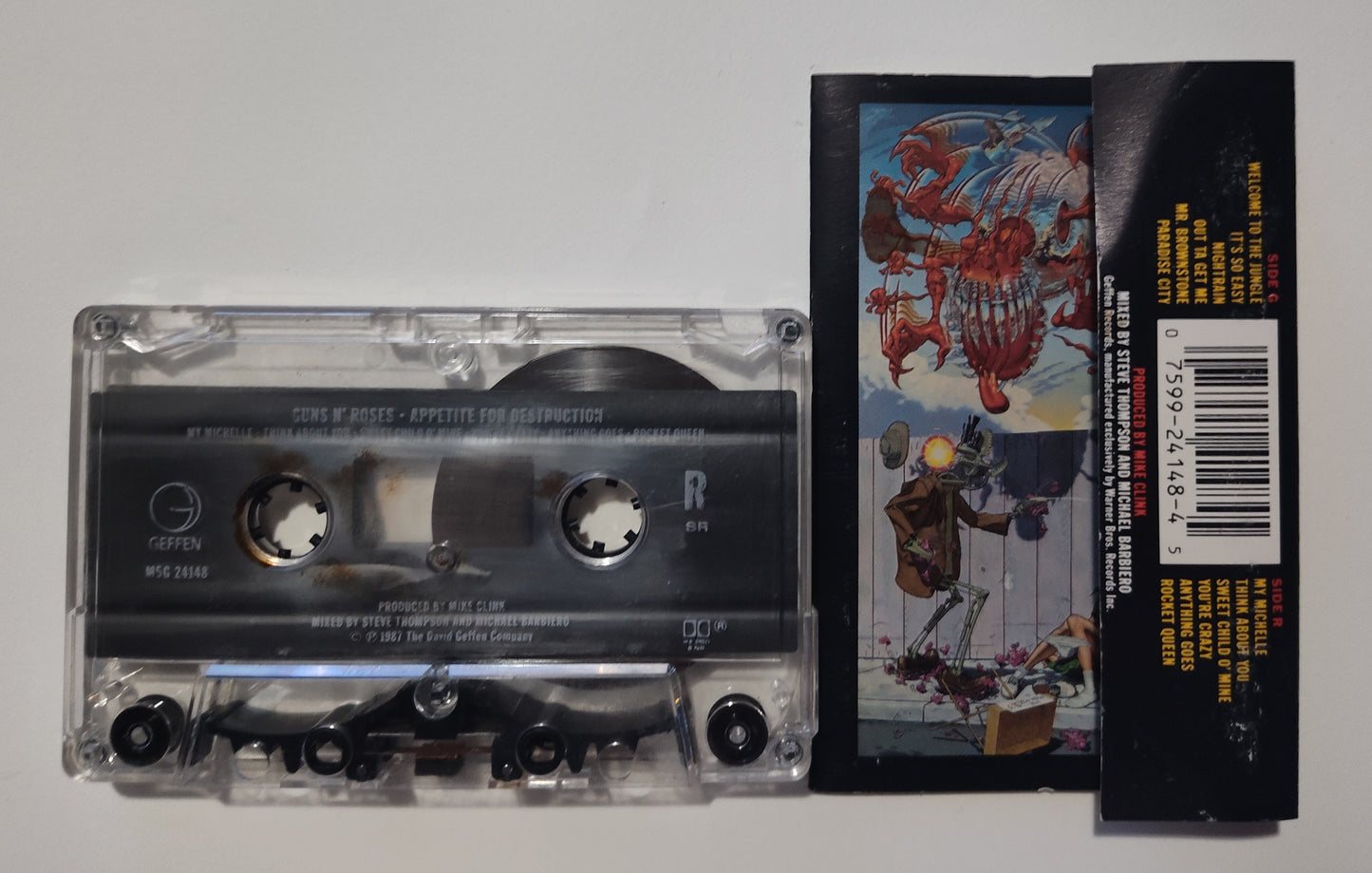 Guns N' Roses - "Appetite For Destruction"- CASSETTE TAPE (DOLBY HX PRO B NR) VG+/VG