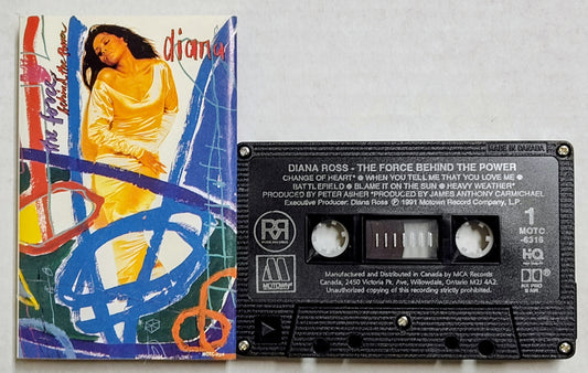 Diana Ross - The Force Behind The Power” - CASSETTE TAPE (Canada; black shell)  VG+/VG+
