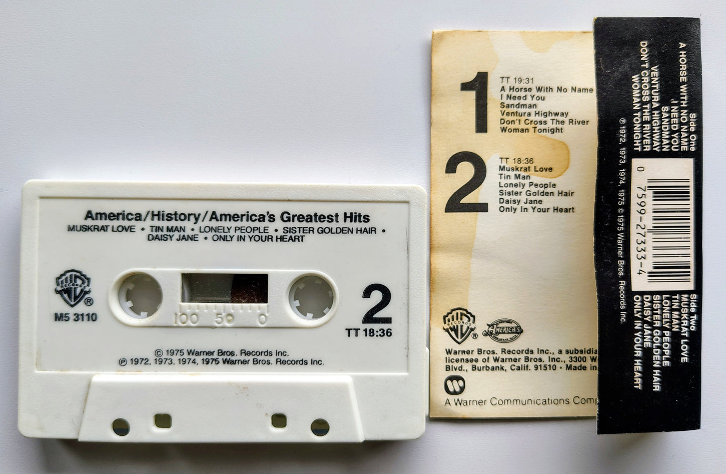 America - “History/America’s Greatest Hits” - CASSETTE TAPE G+/VG