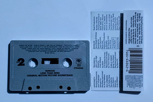 Various Artists - "Less Than Zero Soundtrack" - CASSETTE TAPE (DOLBY) VG+/VG+
