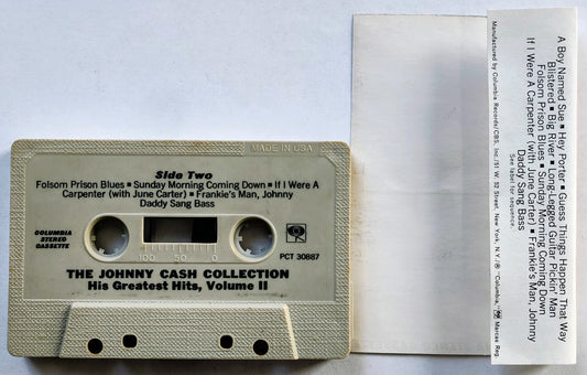 Johnny Cash - “His Greatest Hits, Volume II” - CASSETTE TAPE VG+/VG+