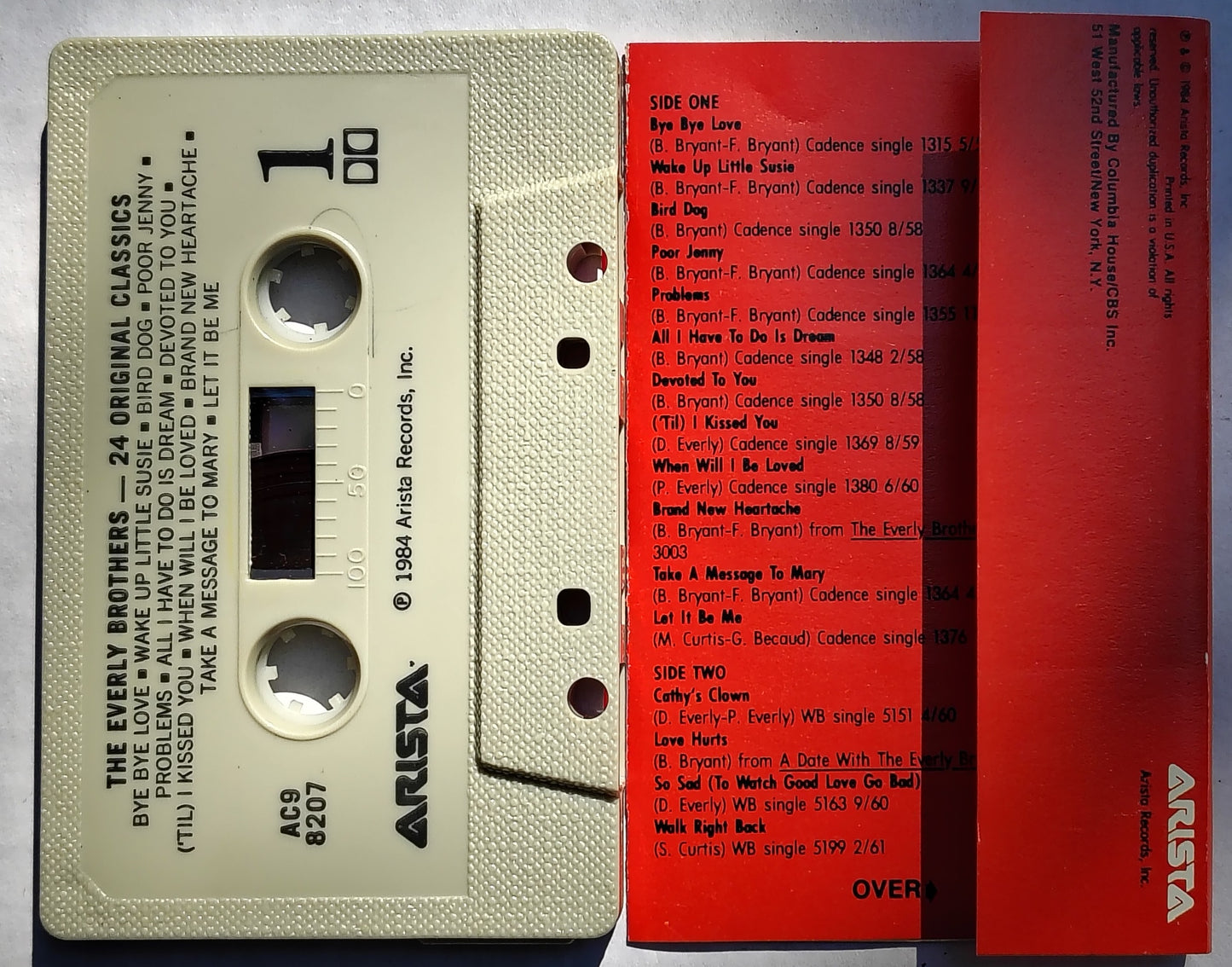Everly Brothers - "24 Original Classics" CASSETTE TAPE VG/VG+