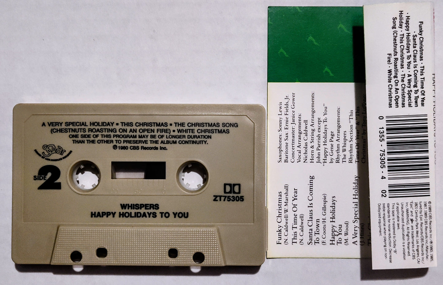 Whispers, The - "Happy Holidays To You (Christmas)" - CASSETTE TAPE VG+/VG+