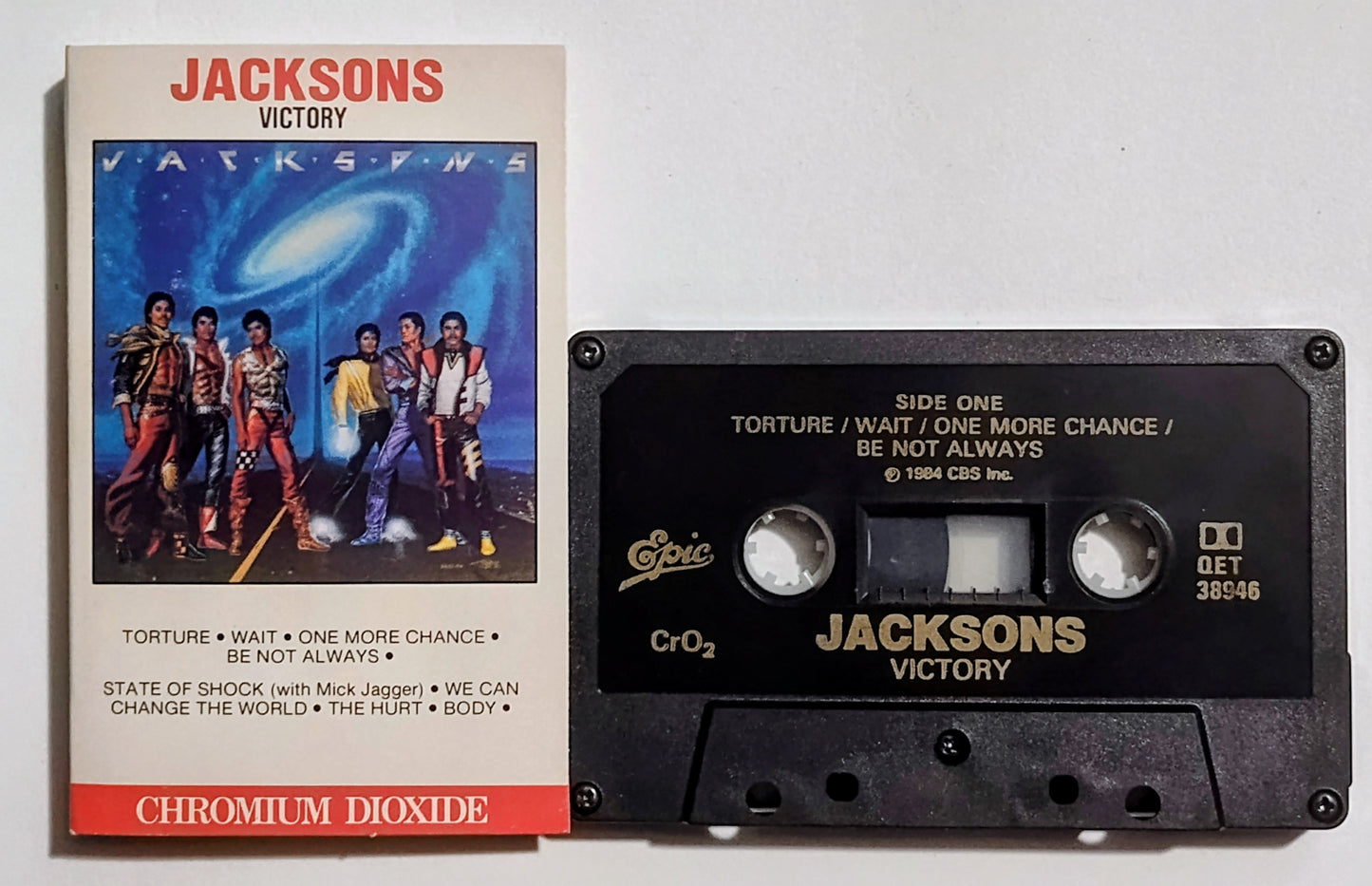 Jacksons - "Victory" - CASSETTE TAPE (Canada; black shell; DOLBY) VG/VG+